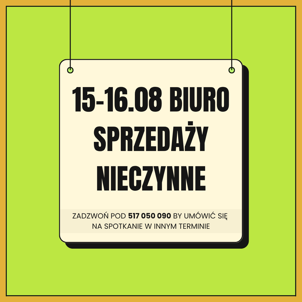 15-16 sierpnia nieczynne