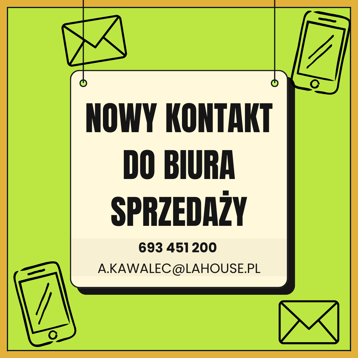 Nowy kontakt do biura sprzedaży